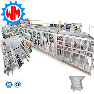 Hochgeschwindigkeits-Full-Servo-Produktionslinie für Babywindeln mit PLC-Steuerung mit optionalem Verpackungssystem